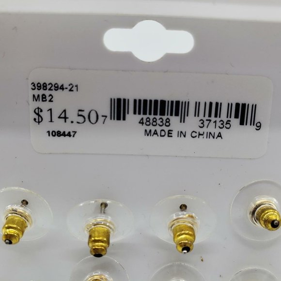 G by Guess Gold Tone Stud & Hoop Earrings Set 6-Pairs Cross Balls Triangle Logo - Picture 6 of 8